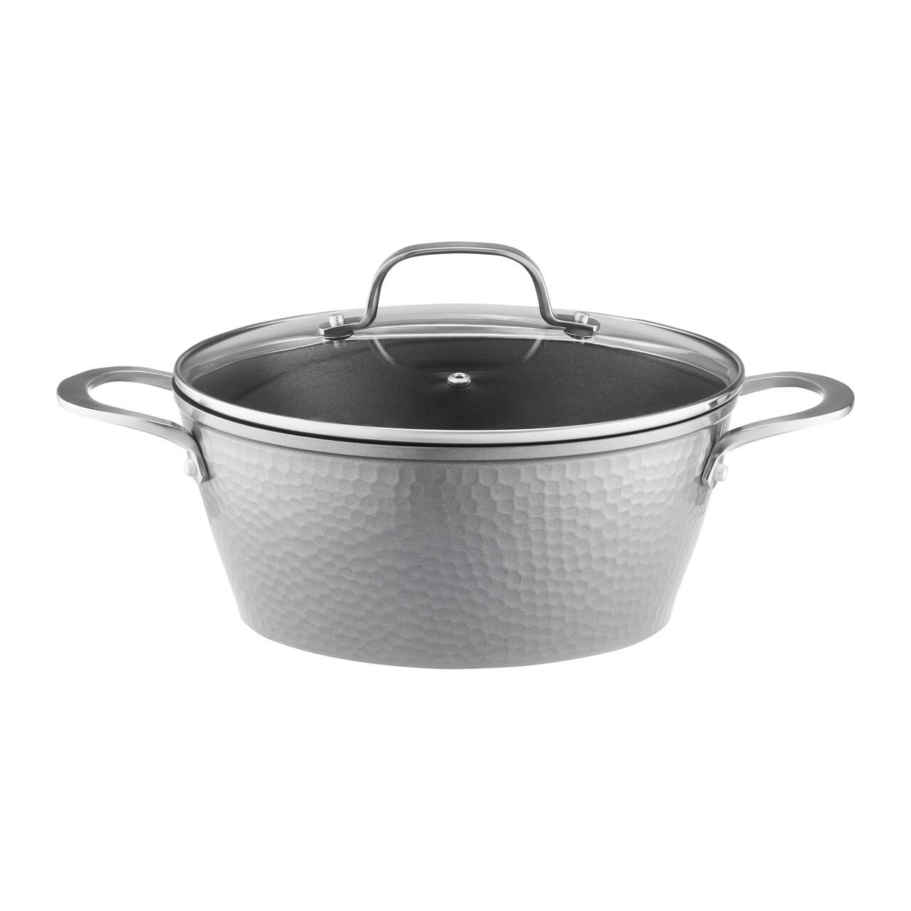 Oala cu capac Bubble, Ambition, 24 cm, 3.7 L, aluminiu, gri - imagine 3